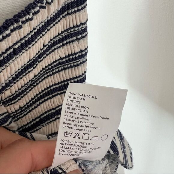 Anthropologie Tiny Avril Embroidered Striped Knit Halter Top Size Medium - Picture 9 of 11